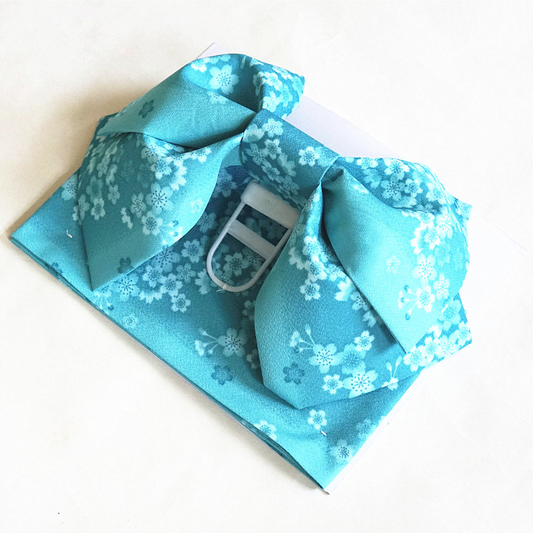 Bow Tie Pre Tied - Japoński damski, wielokolorowy, kwiatowy pas obi