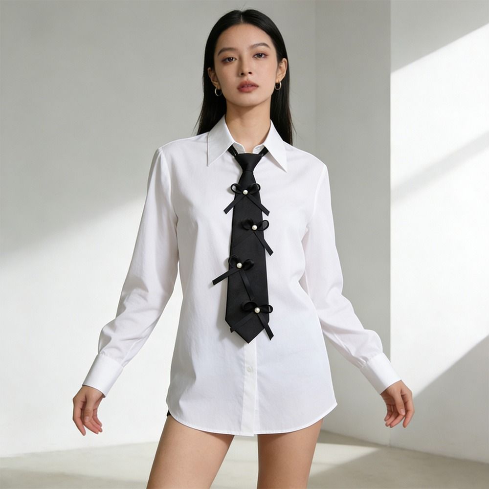 Bow Tie Pre Tied - Regulowana ozdobna muszka w stylu college,