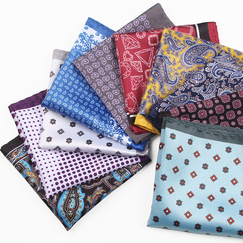 Pocket Square Set - Chusteczka męska do Paisley sztuczny jedwabny