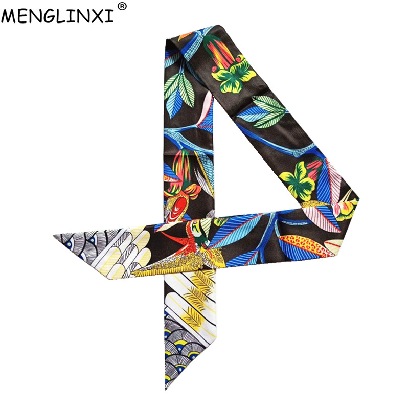 Silk Neck Scarf - Luksusowa marka Hummingbird drukuj Skinny Silk