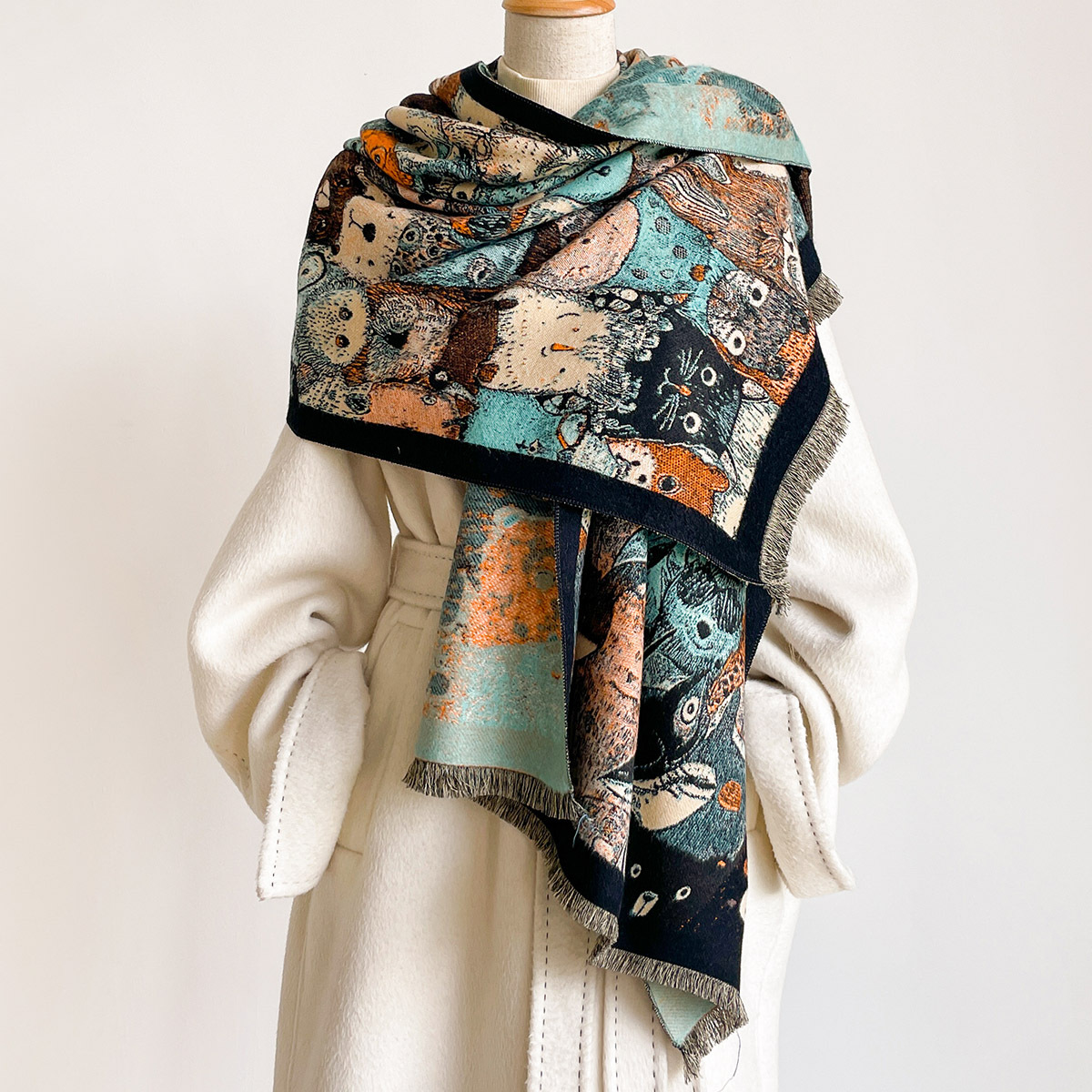 Damski szalik z imitacji kaszm – Woven Scarf Blanket recenzja i cena