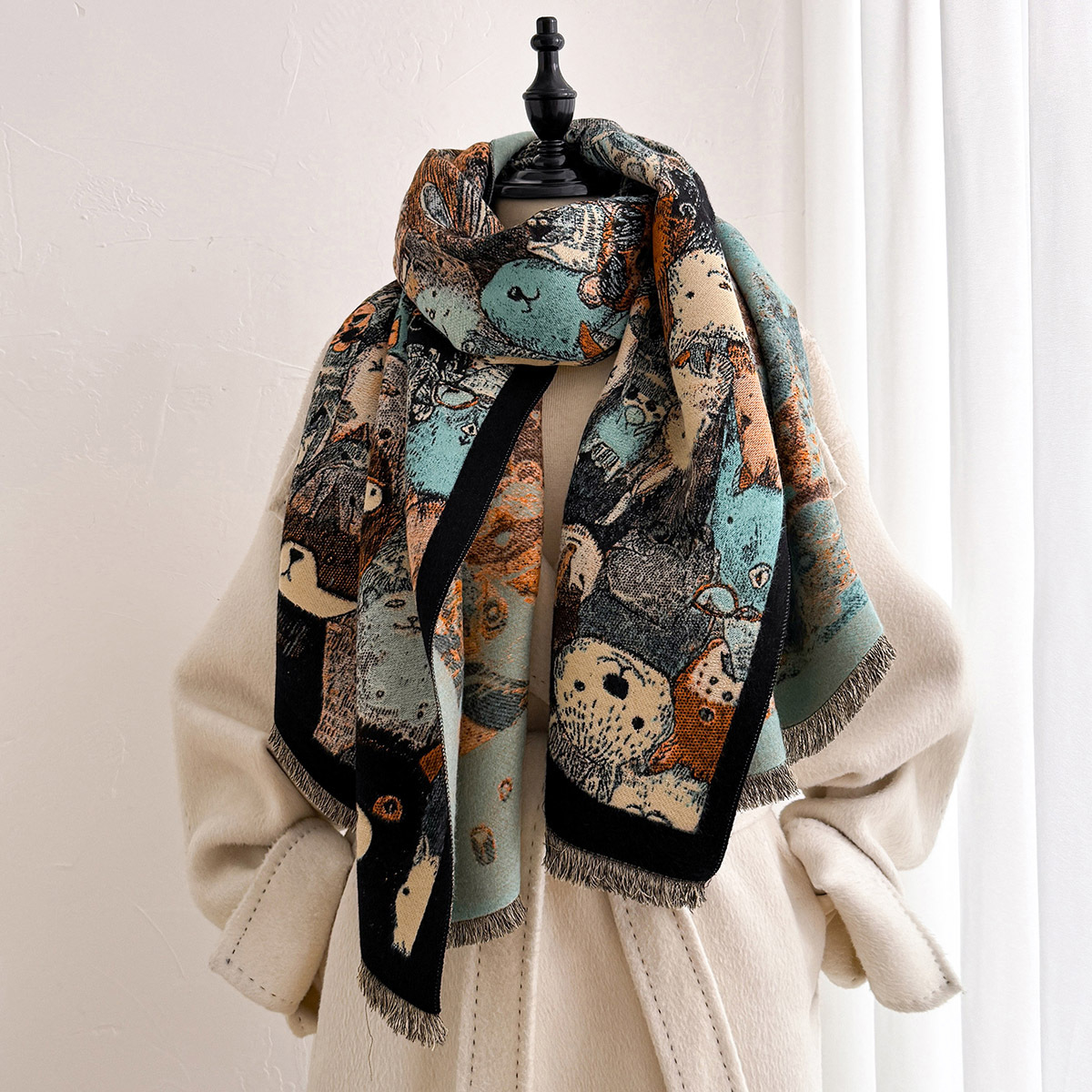 Damski szalik z imitacji kaszm – Woven Scarf Blanket recenzja i cena