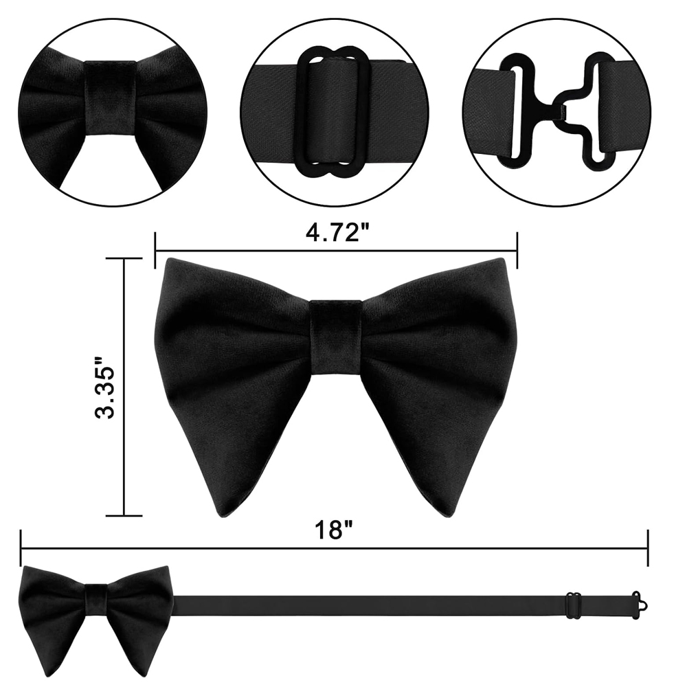 Męskie aksamitne muszki, gotow – Bow Tie Pre Tied recenzja i cena