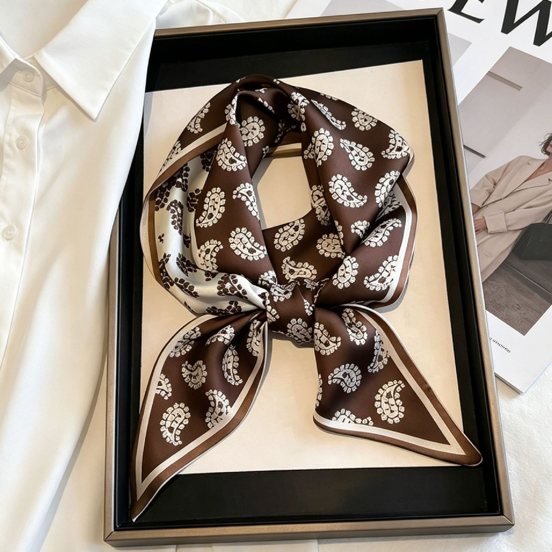 Luksusowe długie apaszki, cien – Silk Neck Scarf recenzja i cena